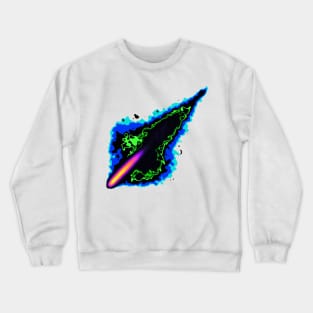 Impact Event | Radioactive Inferno Asteroid Blue Green Black Crewneck Sweatshirt